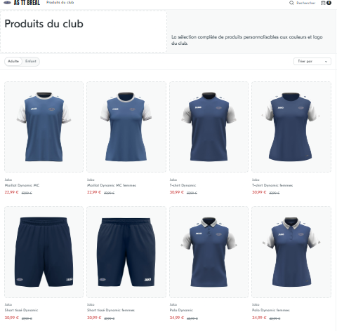 Boutique en ligne - ASTT BREAL