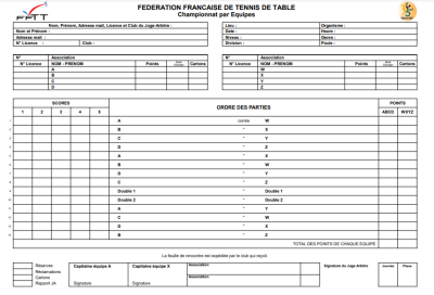 Feuilles de match